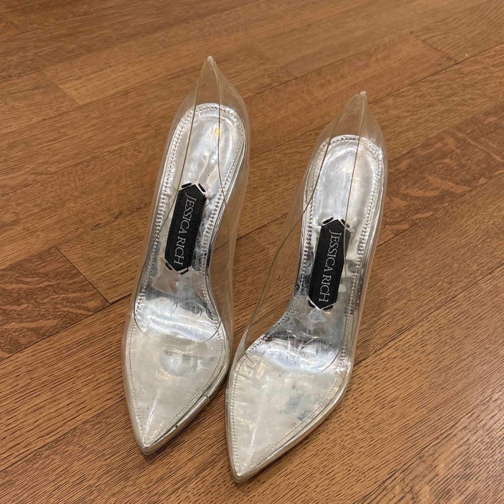 Jessica Rich Original Clear Silver Fancy Stiletto Heels